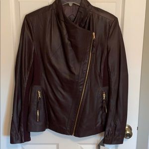 Leather moto jacket